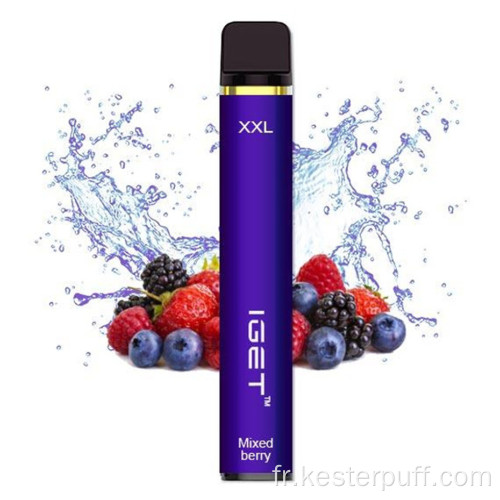 Saveurs de fruits 1800puffs iget xxl vape jetable